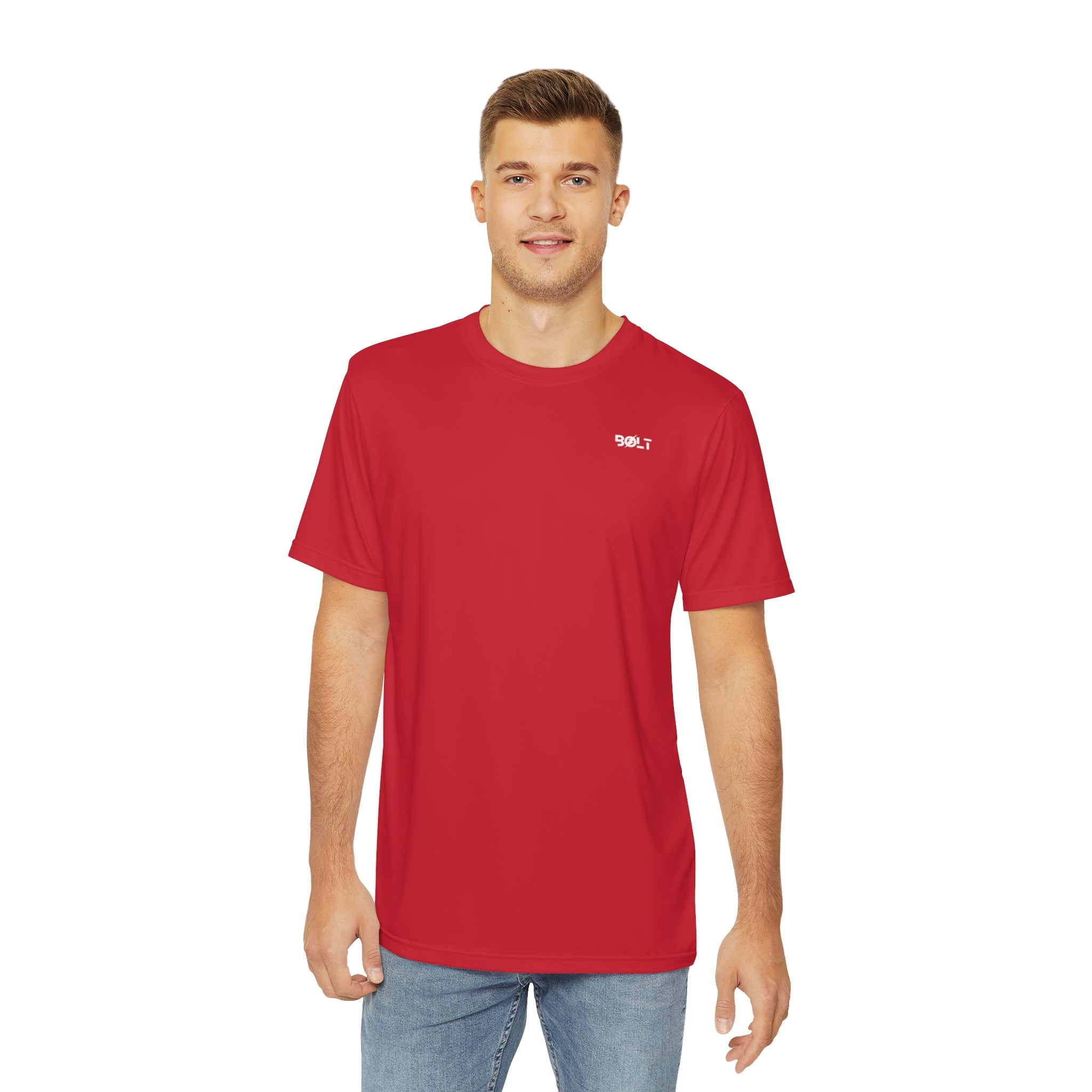 Bolt Wake Boat Short Sleeve Tee Red
