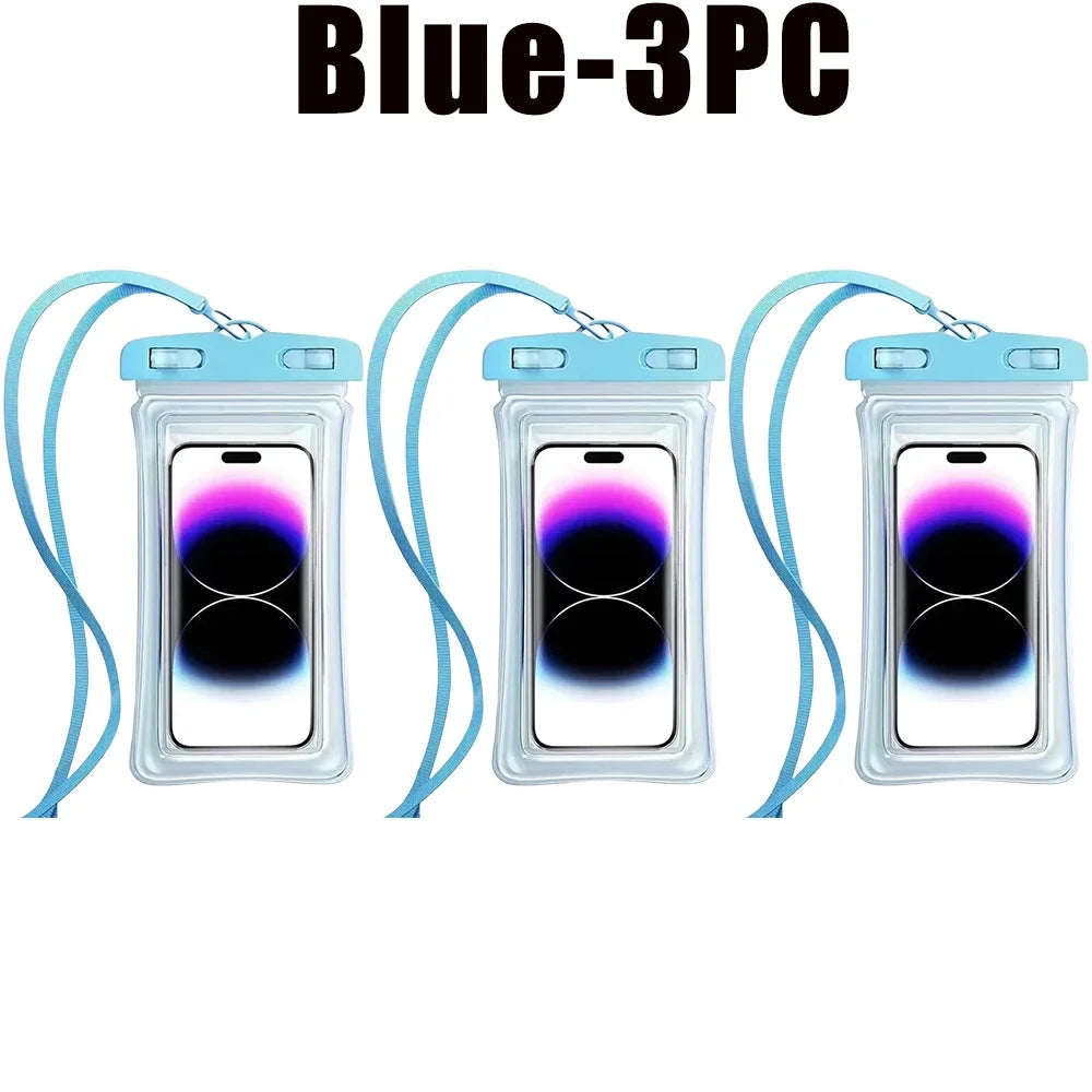 1 High Quality Universal Waterproof Smartphone Bag Phone Case Floating Waterproof Phone Pouch Bag for Diving Swimming