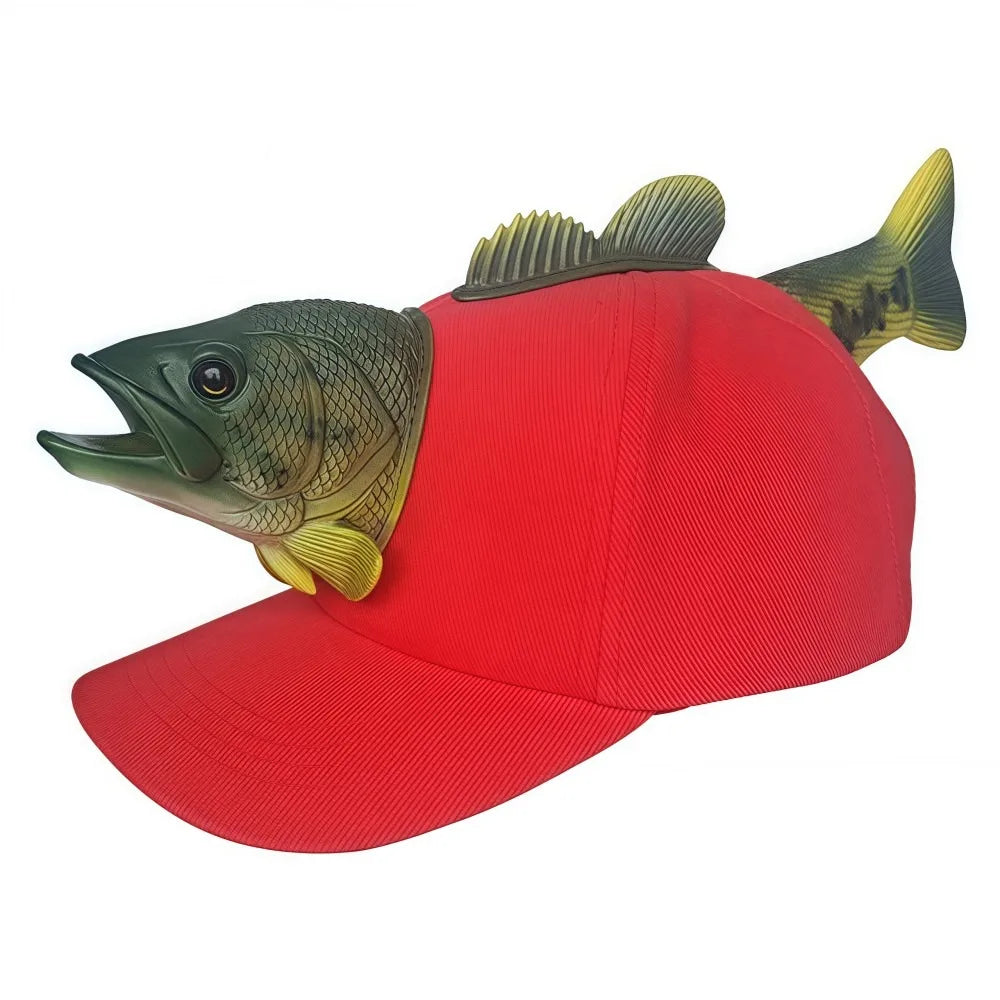 Funny 3D Fish Animal Trucker Hat Mesh One Size Novelty Fishing Hat Breathable Adjustable Fit Baseball Cap For Men Women