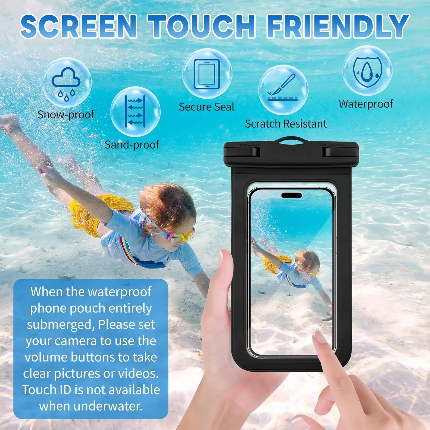 1 High Quality Universal Waterproof Smartphone Bag Phone Case Floating Waterproof Phone Pouch Bag for Diving Swimming