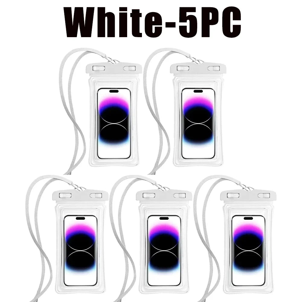 1 High Quality Universal Waterproof Smartphone Bag Phone Case Floating Waterproof Phone Pouch Bag for Diving Swimming