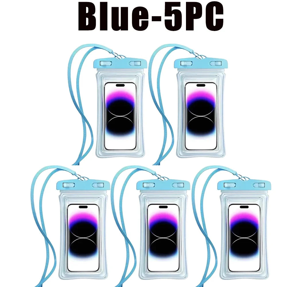 1 High Quality Universal Waterproof Smartphone Bag Phone Case Floating Waterproof Phone Pouch Bag for Diving Swimming