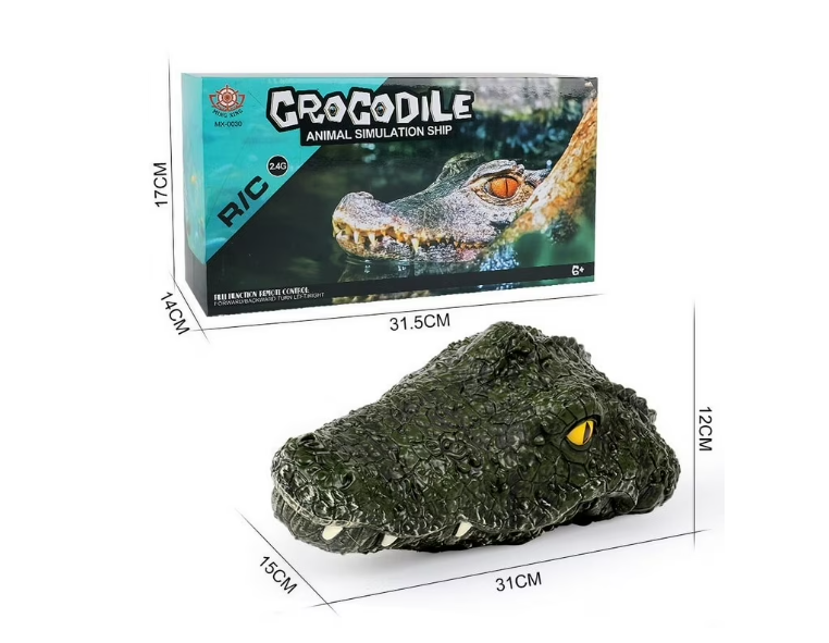 Crocodile Head Remote Control Boat 12.2 Inch 2.4G RC Pool Toy with Waterproof Design Outdoor Water Racing Game for Teens Adults Summer Fun