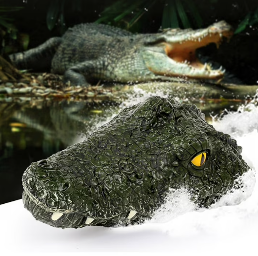 Crocodile Head Remote Control Boat 12.2 Inch 2.4G RC Pool Toy with Waterproof Design Outdoor Water Racing Game for Teens Adults Summer Fun