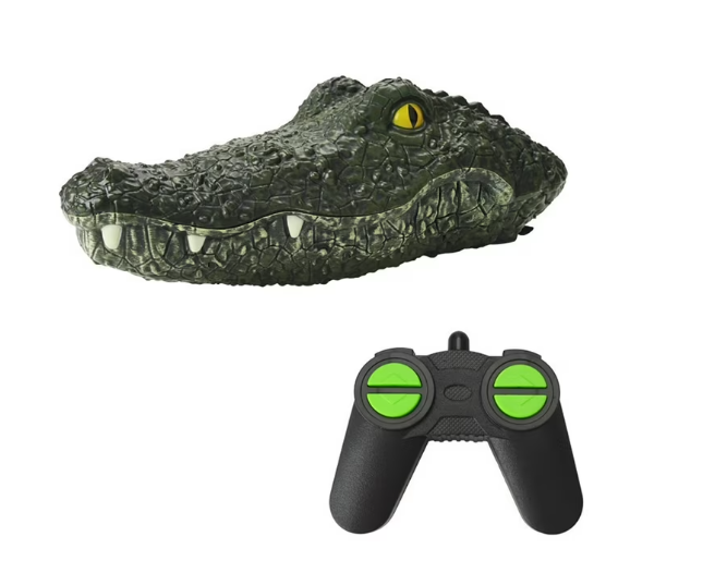 Crocodile Head Remote Control Boat 12.2 Inch 2.4G RC Pool Toy with Waterproof Design Outdoor Water Racing Game for Teens Adults Summer Fun