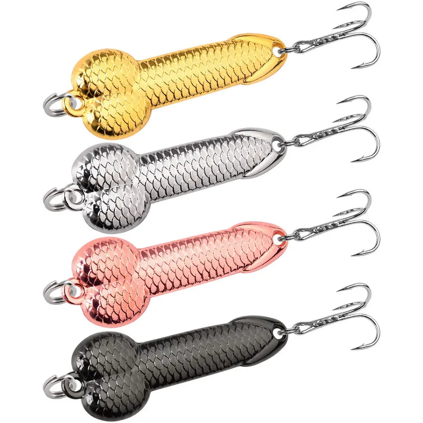 12Pcs Spoon Fishing Lures Set Metal Dick Penis Shape Bait Crankbait Hook 5-20g Metal Sequin VIB Jig Pesca Fishing Lures Bait