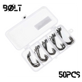 Bolt 50pcs Wide Bass Fishing Hook 3/0#-2#