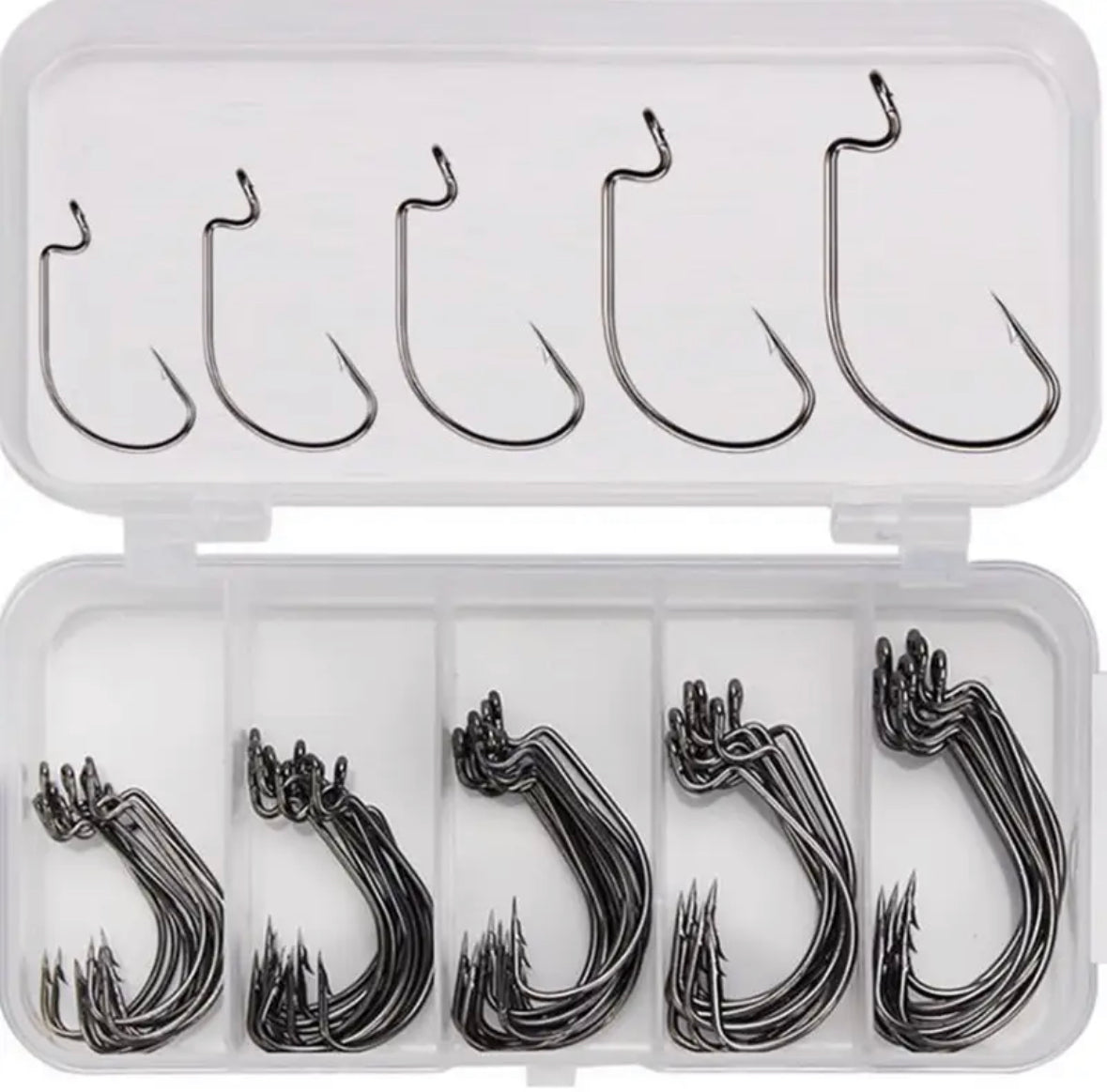 Bolt 50pcs Wide Bass Fishing Hook 3/0#-2#