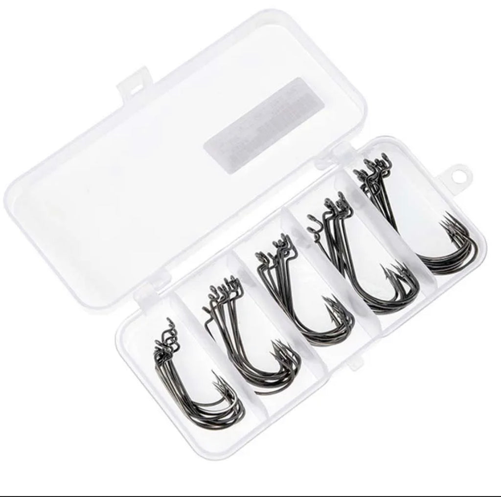Bolt 50pcs Wide Bass Fishing Hook 3/0#-2#